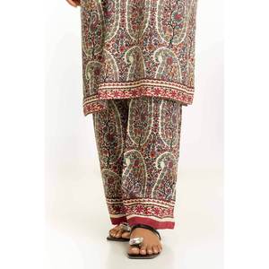 Ensemble coordonné imprimé en viscose style bohème IPST-55074 en tissu crêpe sans col - Product Image 4