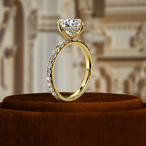 Bague de fiançailles sertie de diamants de laboratoire taille princesse 1CT, or jaune 14 carats, bague de mariage, certifiée IGI, cadeau d'anniversaire pour femme - Product Image 3