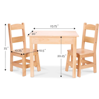 Ensemble table et chaises modernes et durables en bois pour enfants pour une récréation et un apprentissage créatifs dans un hôtel ou un appartement à la maison