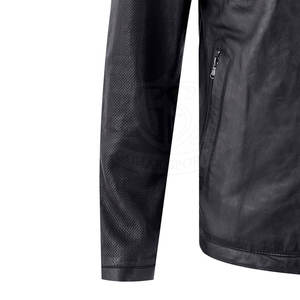 Nouvelle veste en cuir pour homme de haute qualité, vente en gros, très demandée, avec logo sur le devant en tissu toile, coupe-vent, respirante, personnalisable - Product Image 3