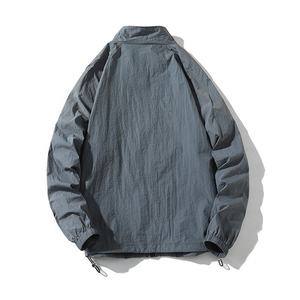 Chaqueta de cuero de manga corta bordada con cremallera Bomber de trabajo de parche de alta calidad personalizada para hombre - Product Image 5