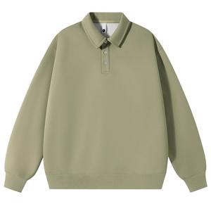 Polo décontracté à manches longues pour hommes, mode printemps automne, sport 100% coton, toile, sweat à capuche ample à revers, t-shirt pour jeunes - Product Image 4