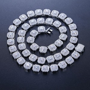 Cadena Cubana de Oro Blanco de 18K con Diamantes Moissanite VVS Certificados por IGI, Joyería Fina de Lujo de Alta Calidad para Hombre, Estilo Hip Hop - Product Image 1