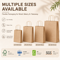 Bolsa de Papel con Asa Retorcida para Cafetería, Bolsa Kraft Personalizada con Logotipo para Llevar, Embalaje Reciclable para Servicios de Alimentación, Proveedor Mayorista OEM