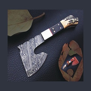 Industrial Grade Damascus Steel <b>Axe</b> DIY Carbon Steel Chopper with <b>Wood</b> Handle for Camping Outdoor Hunting <b>Cutting</b> - Product Image 1