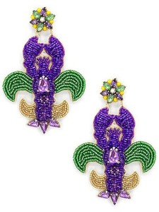 Louisiane Mardi Gras Broderie À La Main Perles De Rocaille Parapluie Boucles D'oreilles À La Mode Conception Mignonne - Product Image 2