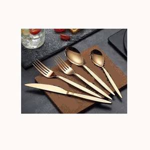 Juego de utensilios de acero inoxidable hechos a mano más vendidos, chapado en oro rosa con mango grueso en forma de clavo, venta al por mayor para el regreso a la escuela - Product Image 1