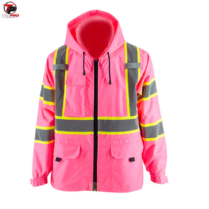 Chaqueta de Seguridad Impermeable y Transpirable con Capucha, de Alta Visibilidad, Reflectante, de Poliéster, para Trabajadores de Carreteras, Unisex - Product Image 1