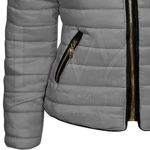 Veste d'hiver matelassée zippée en tricot de haute qualité pour femme, 100 % polyester, imperméable et respirante, idéale pour la superposition, avec marque privée - Product Image 5