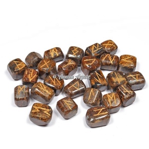 หินโรโดไนท์สลักอักษรรูนคริสตัลบำบัด25ชิ้นพร้อมกระเป๋าคริสตัลคอลเลกชัน - Product Image 4