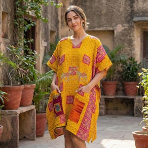 Beautiful Handmade Vintage Cotton Kantha Patchwork Cotton Kantha <b>Kaftan</b> For Women Winter Wear - Product Image 5