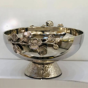 Juego de 2 Tazones Decorativos de Metal con Acabado Dorado, Diseño Único, Plato para Servir Hielo, Hecho a Mano, Gran Venta - Product Image 3