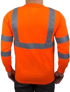 Vente en gros Chemises de sécurité réfléchissantes haute visibilité Polyester Imperméable LED Flash Respirant à manches longues Vêtements de travail de construction - Product Image 6