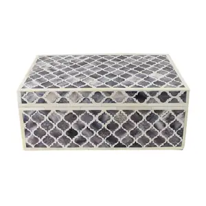 Low Price MOP Camel Bone Inlay Jewelry Box Latest Production Gift Box for customized size cheap price with square shape