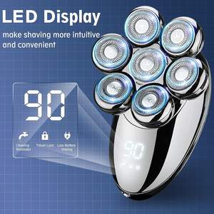 Afeitadora Inalámbrica para Hombre, Kit de Afeitado en Seco y Húmedo, Pantalla LED, Afeitadora Rotatoria para Hombres Calvos, Resistente al Agua IPX7 para Uso Corporal - Product Image 2