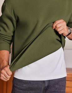 <b>Men</b> Oversized Hoodie <b>Sweatshirt</b> Custom Embroidery Heavy Cotton Drop Shoulder Streetwear Pullover - Product Image 5