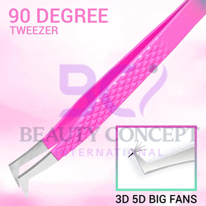 4 Pcs Premium Quality Pink Straight Curved L-Shape Eyelash Extension Tweezers Stainless Steel Material for Eyelash Grafting - Product Image 5