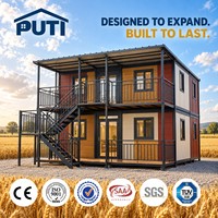 Villa de 20 pieds à deux étages, maison conteneur extensible à double aile, villa mobile préfabriquée, hôtel de luxe 2, 3 ou 4 chambres