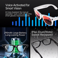 Gafas Inteligentes con IA, Cámara de 5MP, Transferencia WiFi, Antivibración, Activación por Voz, Traducción por IA, IP66 para Exteriores, Video 1080P, Micrófono Dual