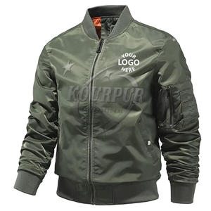 Personalizable Hombres Primavera Bomber Varsity Chaqueta Cortavientos de lona con diferentes colores Fabricante de ropa al aire libre - Product Image 6