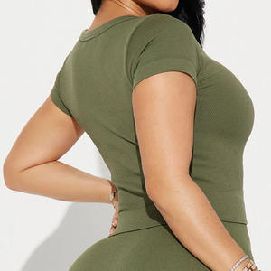 Custom Logo Embroidered <b>Women</b> <b>Sets</b> Summer Clothing <b>Shirts</b> <b>Shorts</b> Loungewear <b>Women</b> 2-Piece <b>Shorts</b> <b>Set</b> <b>Women's</b> Clothing Lounge <b>Set</b> - Product Image 3