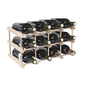 WELL HOME Porte-bouteilles en bois de hêtre pour 12 bouteilles, solution de rangement élégante et durable - Product Image 4