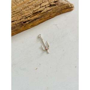 Breloques en argent sterling avec coquille rose Navajo et pierres précieuses Saguaro pour la création de bijoux et de cadeaux - Product Image 3