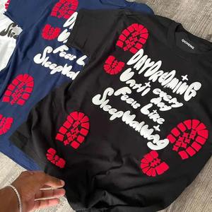 2025 Venta caliente hombres de gran tamaño personalizado pantalla Logo 3D para Puff estampado camisetas 100% algodón 3D espuma impresa de punto Popular de gran tamaño - Product Image 2