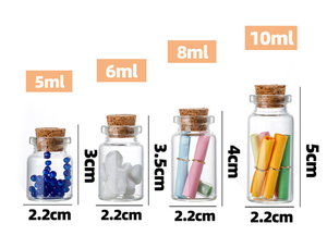 Venta al por Mayor de Frascos de Vidrio Pequeños de 22 mm, Botellas Tubulares de Vidrio para Deseos con Tapones de Corcho para Manualidades y Almacenamiento - Product Image 5
