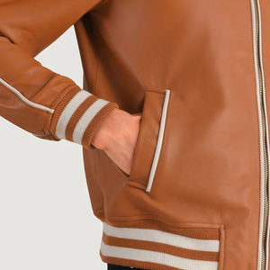 Chaquetas de cuero Varsity personalizadas para hombre, chaqueta de estilo retro, diseño de cremallera de estilo urbano de invierno a la moda para una capa cómoda - Product Image 5