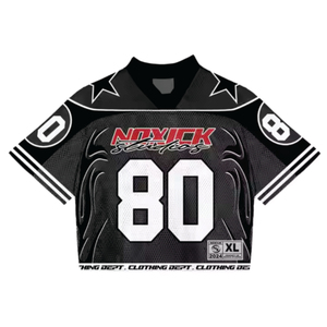 Maillot de football américain rétro sublimé personnalisé en maille respirante à manches courtes, coupe carrée, style streetwear, unisexe, vente en gros - Product Image 6