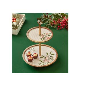 Multi-Purpose Round Wooden Folding Cake <b>Pizza</b> Stand for Dessert & Party Decor OPP Bag Packing Bakeware - Product Image 1