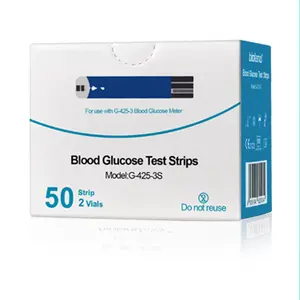 उच्च सटीकता रक्त ग्लूकोज मॉनिटर मधुमेह परीक्षण स्ट्रिप्स 25/50/100 रक्त परीक्षण उपकरणों