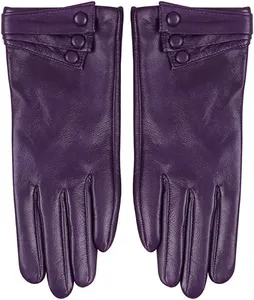 Găng tay da siêu mềm phổ biến nhất thời trang màu đen Găng tay da bền