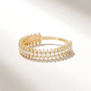 Nouvelle alliance de mariage en or massif 18 carats de style classique avec diamant rond de laboratoire cultivé, bague tendance, cadeau d'anniversaire parfait pour les filles - Product Image 2