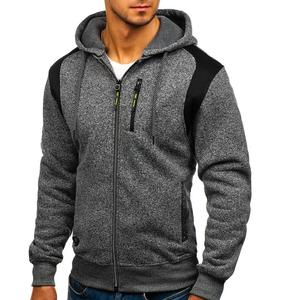 Venta al por mayor 2024 de alta calidad transpirable cremallera sudaderas con capucha para hombres sostenible a prueba de viento de talla grande ropa de invierno patrón sólido cuello - Product Image 1