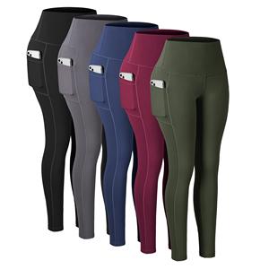 Pantalon de yoga taille haute en polyester spandex respirant pour femme motif solide sexy Leggings longs grande taille Logo personnalisé - Product Image 1