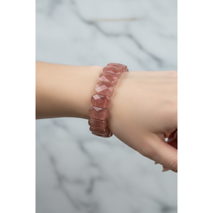 Bracciale in Quarzo Fragola Naturale con Taglio Largo - Product Image 4