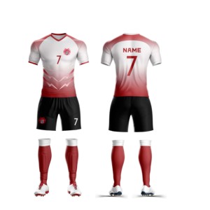 Sublimación Ropa de fútbol Camiseta de fútbol de calidad tailandesa personalizada Conjunto de fútbol transpirable Uniformes de fútbol de manga corta - Product Image 4