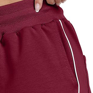 Verano de punto de algodón poliéster Casual mujeres para pantalones cortos con bolsillos correr deporte señoras atléticos trajes cómodos pantalones cortos de mujer - Product Image 2