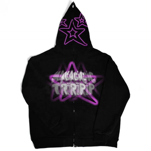 High Quality <b>Plain</b> Breathable Custom Logo Screen Printed Organic Cotton Full Zipper Oversized Streetwear Casual Jacket <b>Hoodie</b> - Product Image 5