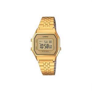 Collection LA680WEGA 9ER Digital Gold Water Resistant <b>Square</b> Case 18mm Band Watch - Product Image 2