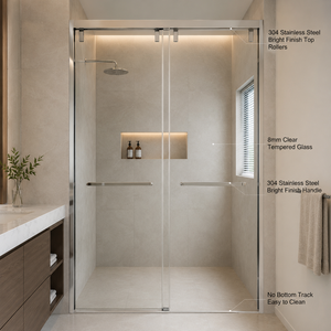 <span class=keywords><strong>Porte</strong></span> de douche <span class=keywords><strong>coulissante</strong></span> en verre trempé de 8 mm, design moderne pour villa, appartement, chambre, cuisine, hôtel, bureau - Product Image 5