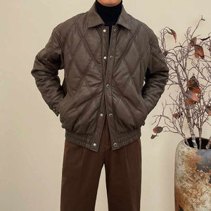 Veste en cuir et toile de haute qualité, personnalisable, écologique, à séchage rapide, chaude pour l'hiver, respirante, coupe-vent, nouvelle mode tricotée - Product Image 3