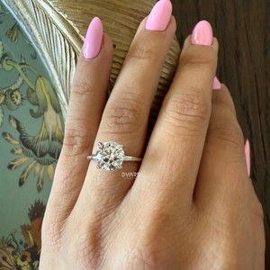 Anillo de diamante CVD cultivado en laboratorio de corte redondo elegante para mujer, compromiso, boda, joyería fina, regalo nupcial, anillo de declaración de diseñador - Product Image 4