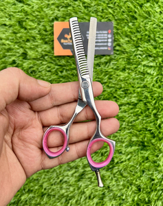 OEM Aceptable Tijeras de salón de acero inoxidable de 6 pulgadas Herramienta de estilismo de adelgazamiento de corte de punta afilada Dientes planos regulares para peluquería - Product Image 4