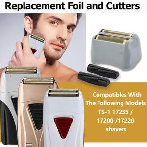 Pack de rechange pour rasoir électrique, lot de 2 lames doubles et film protecteur pour le visage et le corps, étanche IPX7, lavable, pour rasoir rotatif - Product Image 2