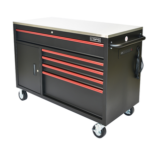 Vente en gros de boîte à outils roulante de 132cm avec 05 tiroirs OEM personnalisable pour les industries de garage et d'entrepôt de mécanicien - Product Image 1