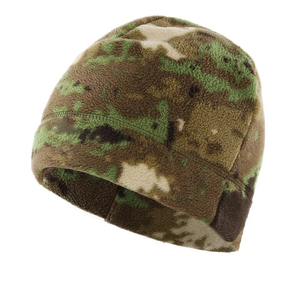 Gorro cálido de caza con estampado de rayas para deportes al aire libre, gorro estampado de lana en el interior, gorro de punto naranja - Product Image 3