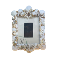 Cadre photo carré en bois de coquillages Lac Viet du Vietnam, coquillages naturels, décoration de maison de style côtier, fait main, nautique, personnalisable